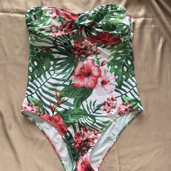 Grace Karin Tropical Floral One Piece Swimsuit Sz XL - Picture 16 of 16